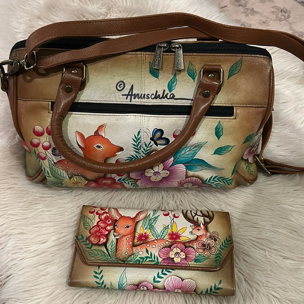 Anuschka doe bag and wallet set